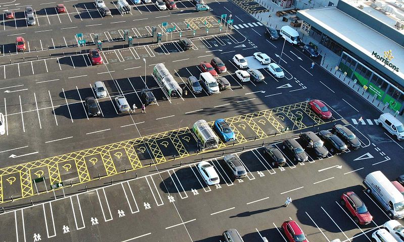 New supermarket car park construction
