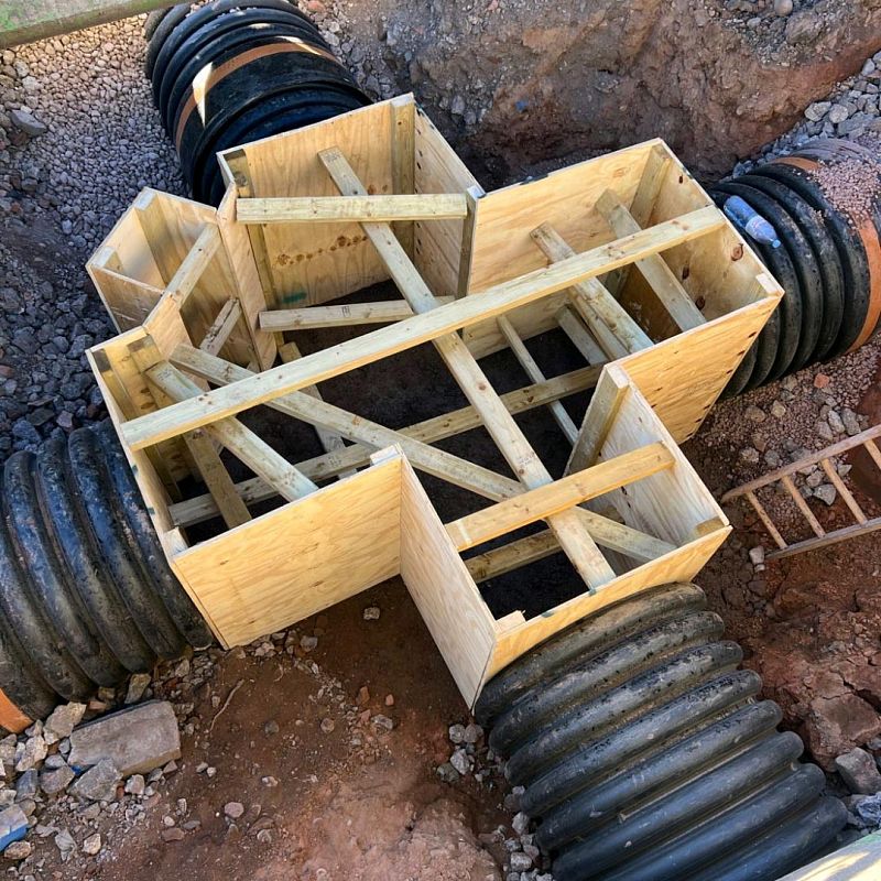 Duct chamber under construction