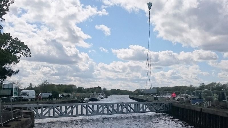 Construction site on an island in the River Trent.