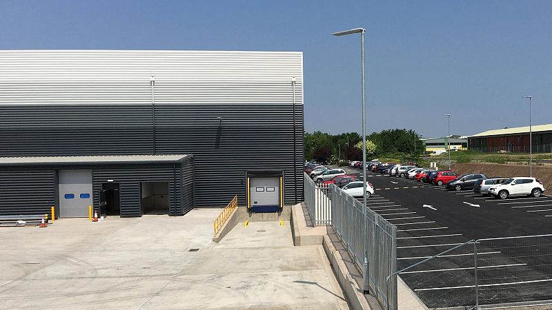 Delivery yard at food processing facility