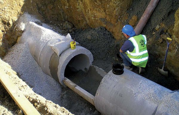 Large drain construction
